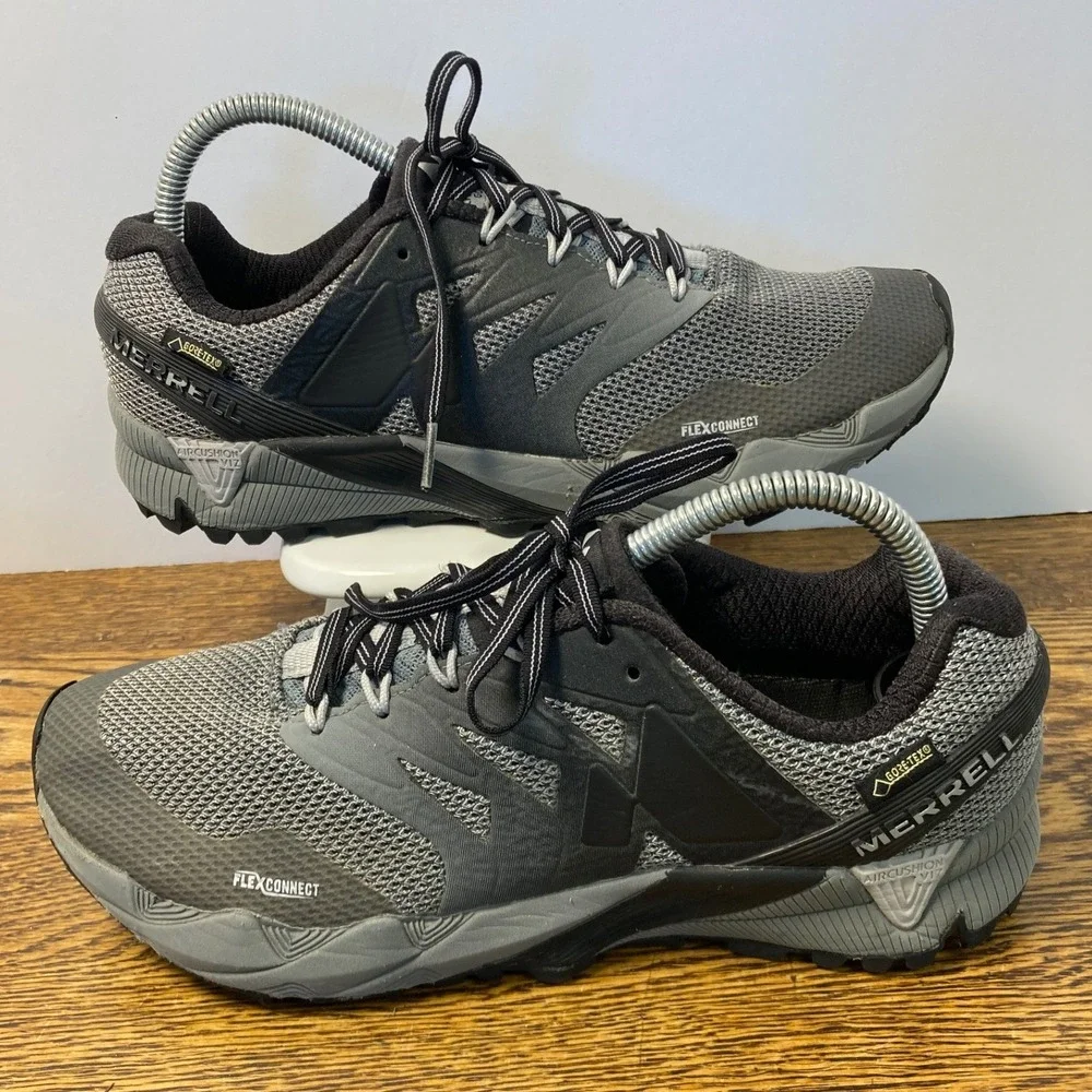 Merrell Agility Peak Flex 2 GTX Mens 7.5 Trail Running Shoes Black Grey J598381